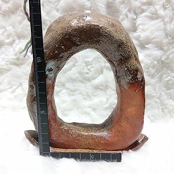 【2401】191.ドーナツ花器…備前焼 2401】ドーナツ花器…備前焼
